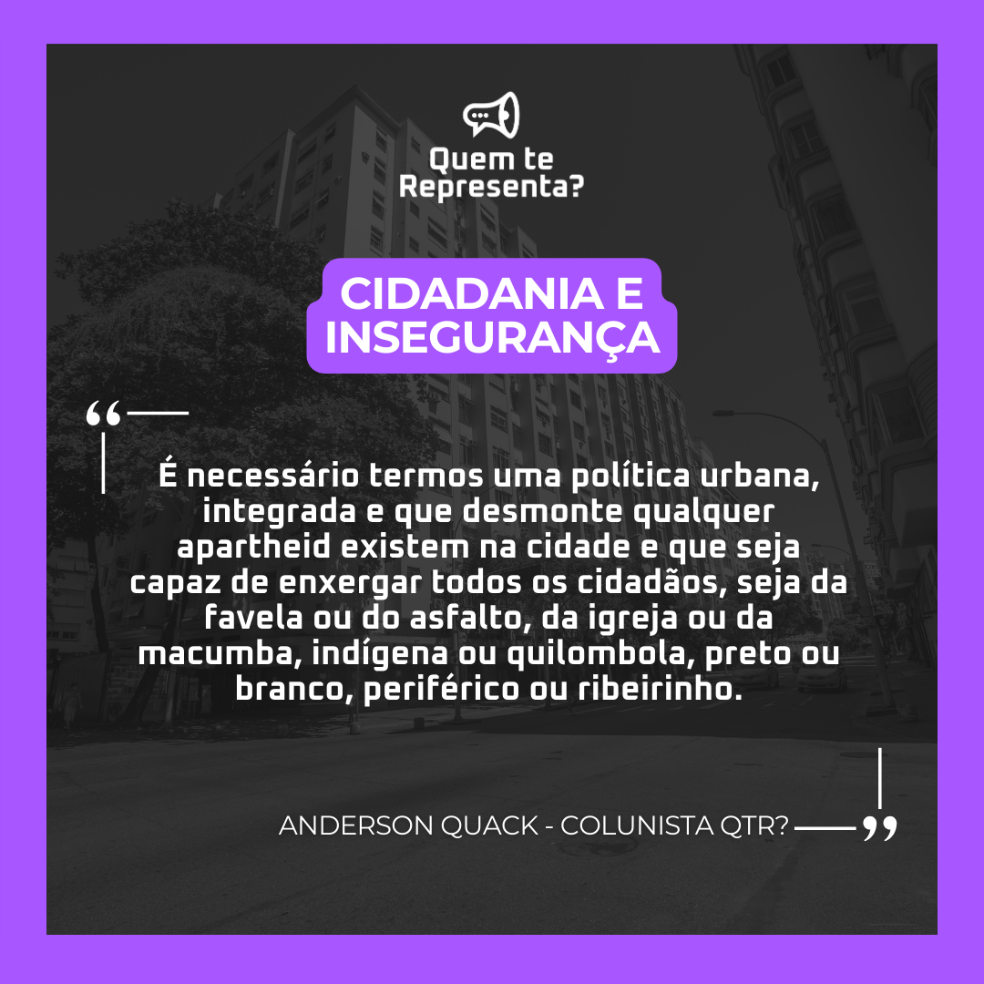 É necessário termos uma política urbana, integrada e que desmonte qualquer apartheid existem na cidade e que seja capaz de enxergar todos os cidadãos, seja da favela ou do asfalto, da igreja ou da macumba, indígena ou quilombola, preto ou branco, periférico ou ribeirinho. - Texto sobre imagem das ruas de Copacabana